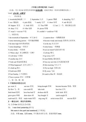 新譯林版六年級(jí)英語(yǔ)Unit2重點(diǎn)及過(guò)關(guān).doc