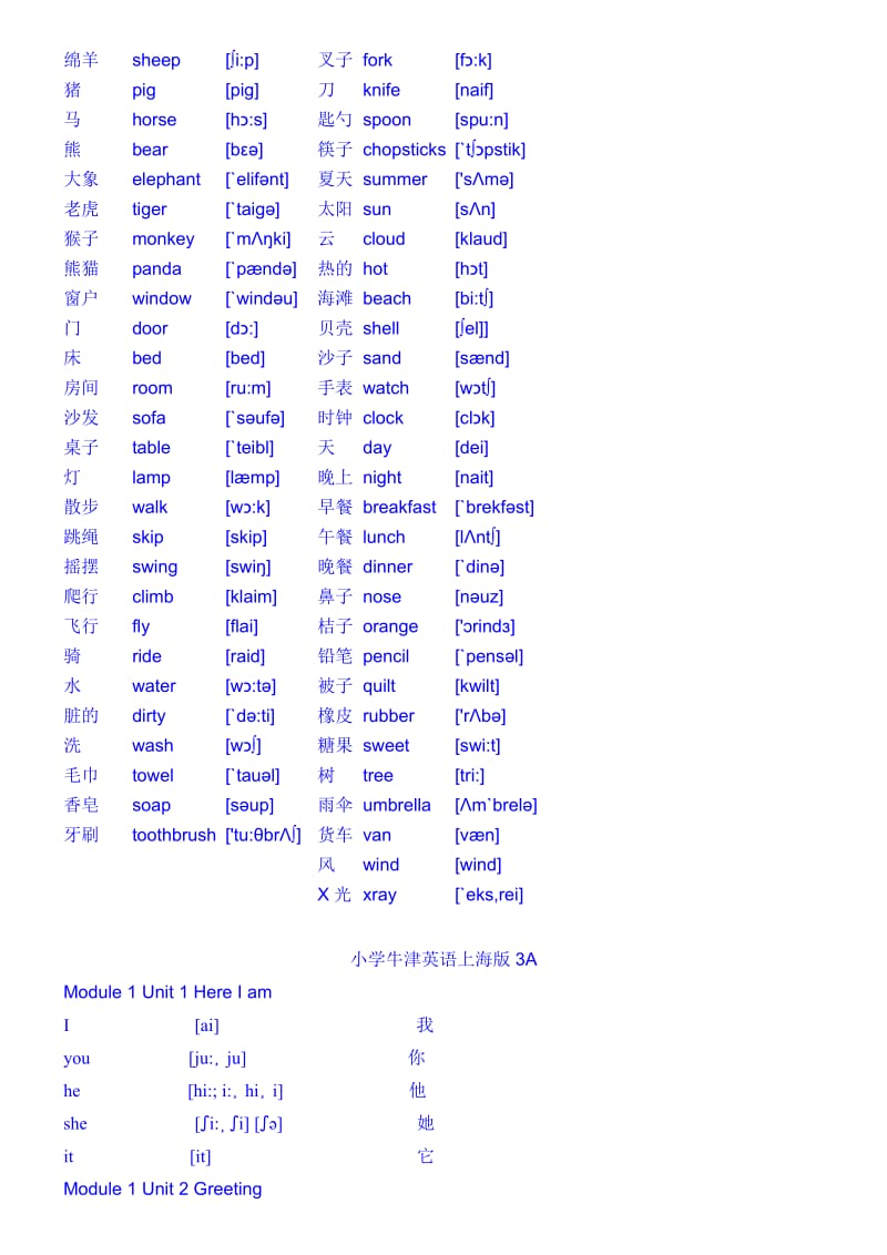 英语小学上海牛津单词卡片打印.doc_第2页