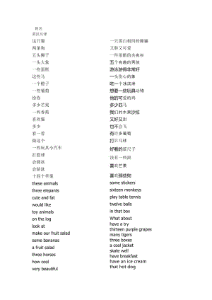 蘇教版譯林四年級(jí)英語中英互譯練習(xí).doc