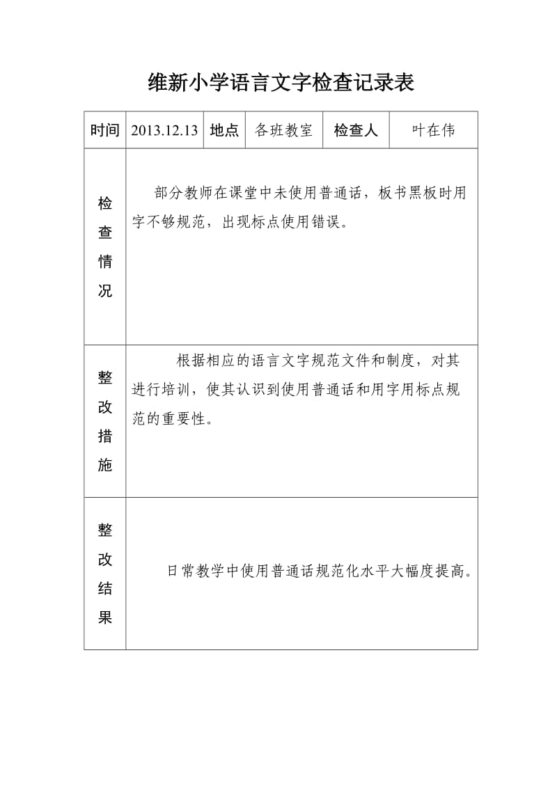 维新小学语言文字工作检查记录.doc_第3页