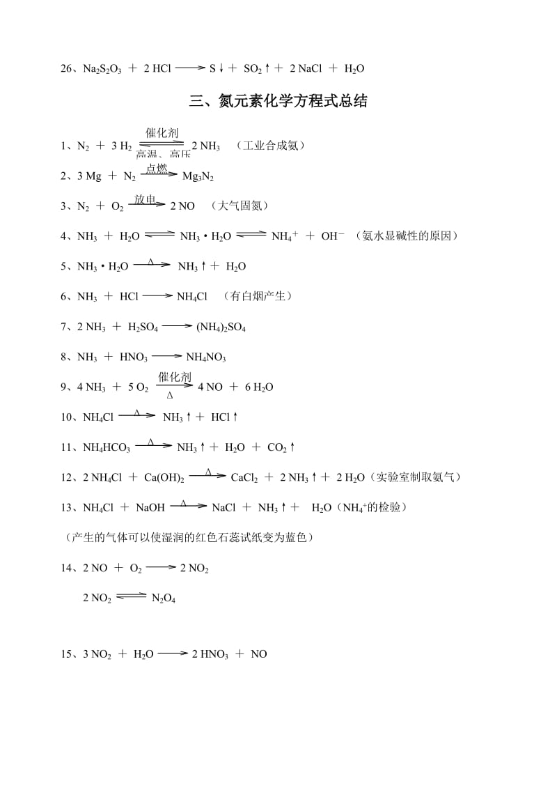 上海市高中化学学业水平考试有关化学方程式.doc_第3页