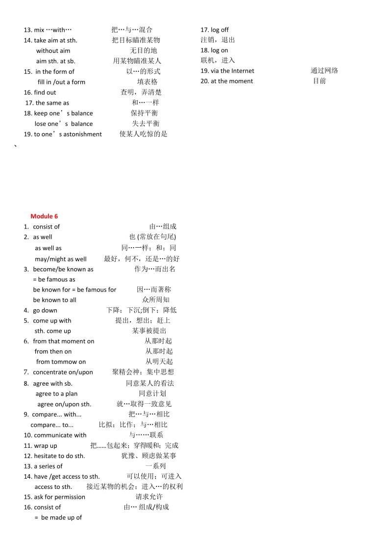 外研版高中英语必修1重点短语.doc_第3页