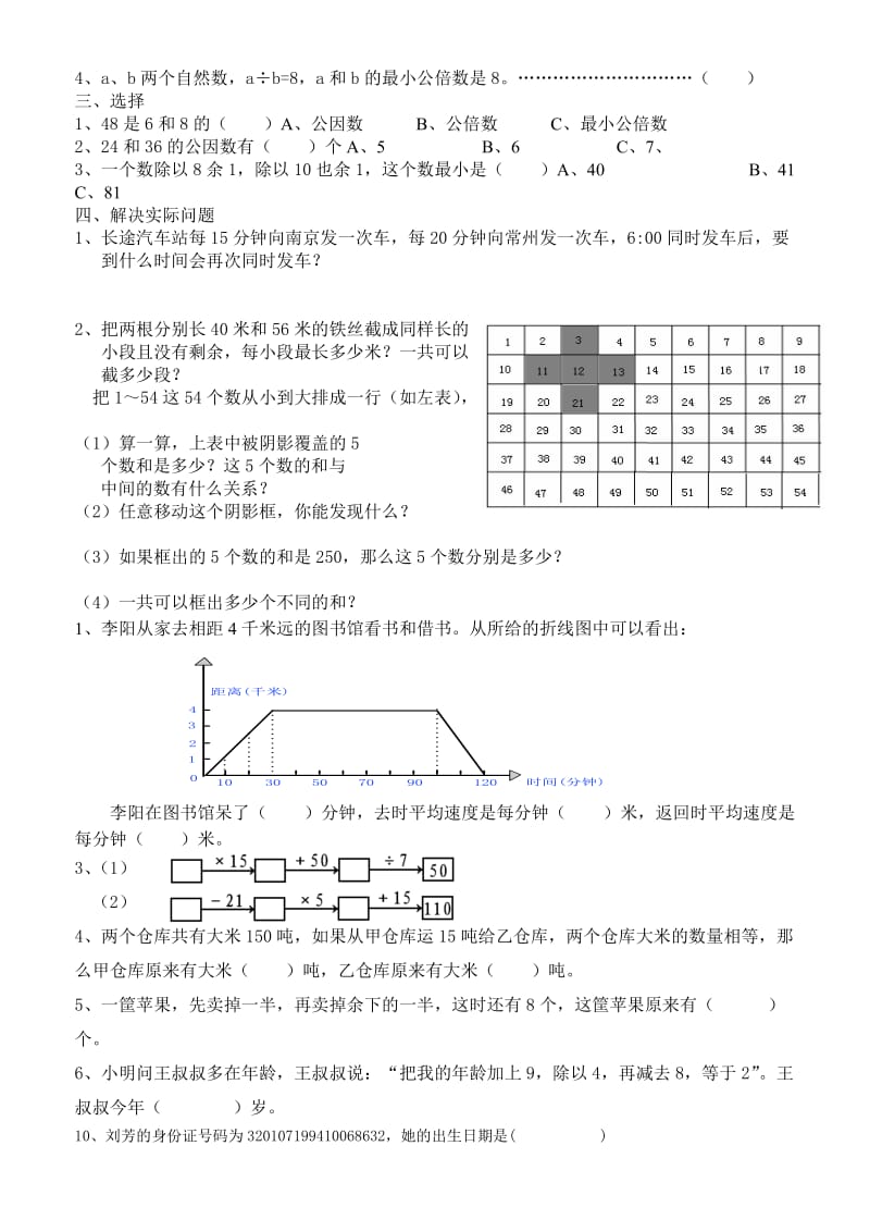 苏教版数学五年级下册期末复习重难点练习题.doc_第2页