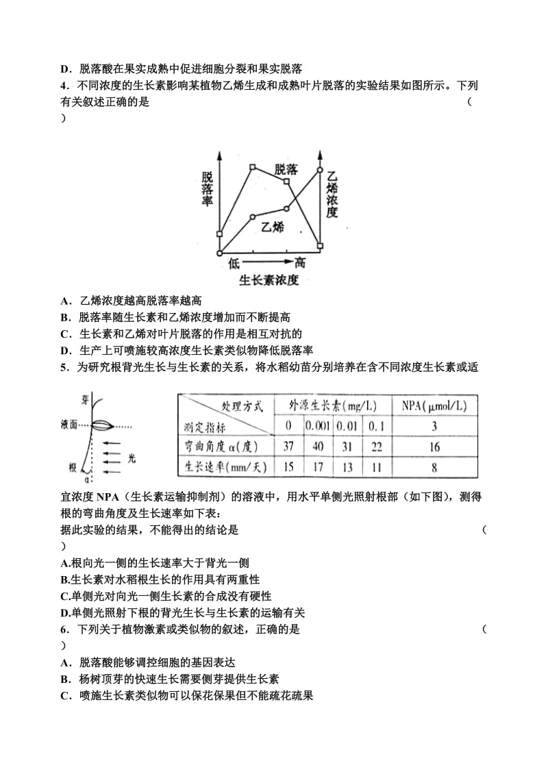 2012高考题汇编(生命活动调节部分).doc_第2页