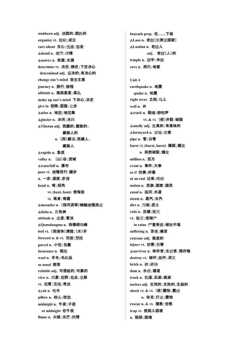 2014届高考英语专题复习人教版新课标词汇必修一至选修八.doc_第3页