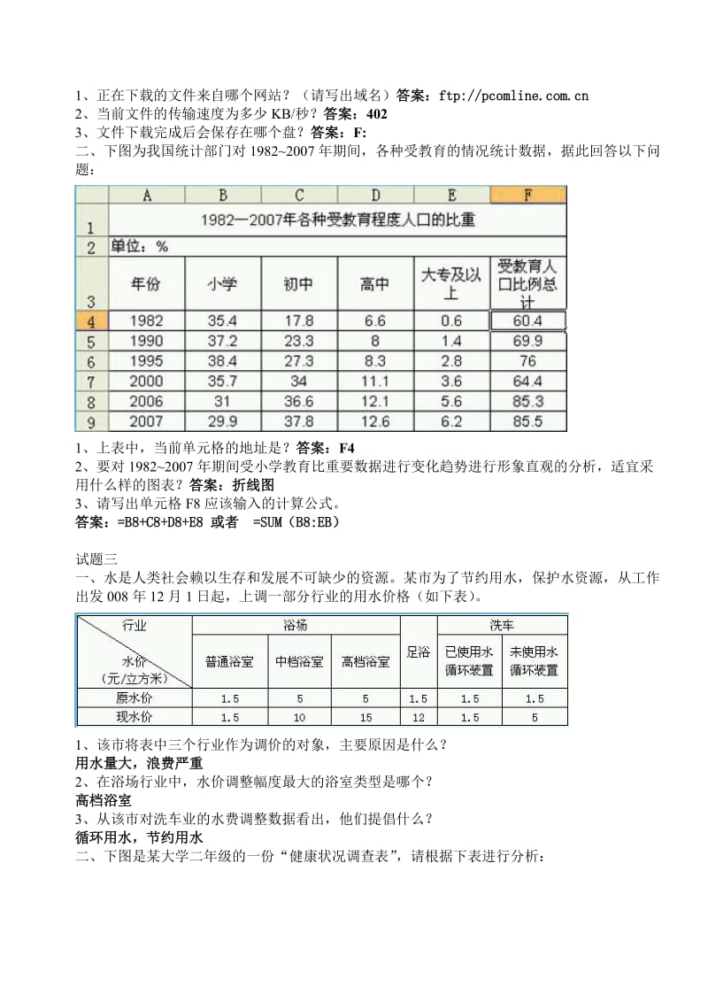 山东省高中信息技术学业水平测试-分析题(教师版).doc_第2页