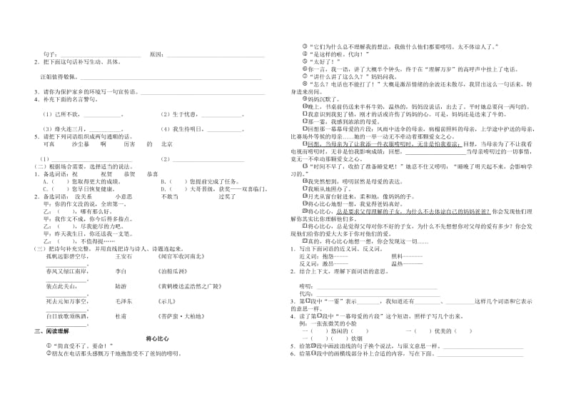 2010年广州市小升初择校考试模拟综合试卷.doc_第2页