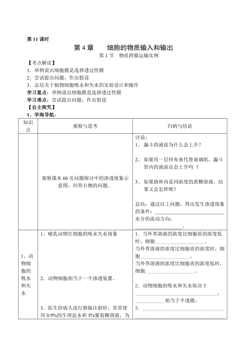 人教新课标高中生物必修1第4章第1节物质跨膜运输实例.doc_第1页