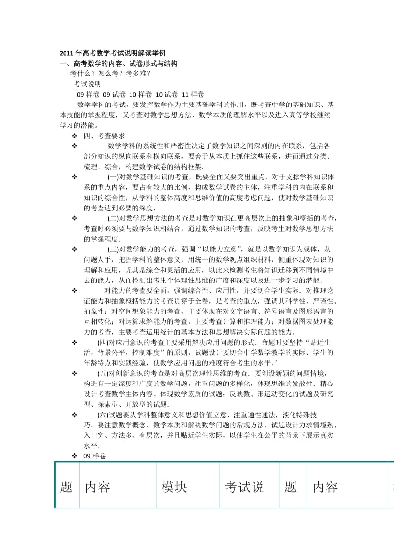 2011年高考考试说明解读.docx_第1页