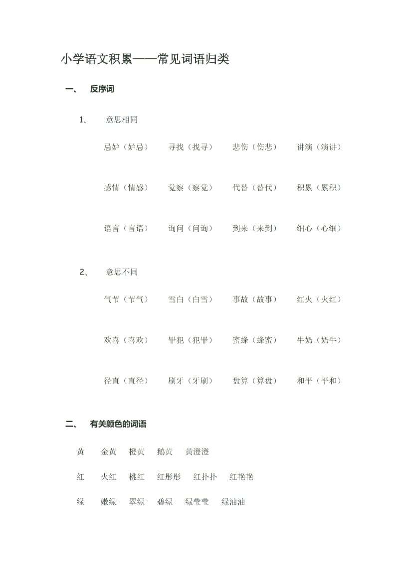 小学语文积累-常见词语归类.doc_第1页