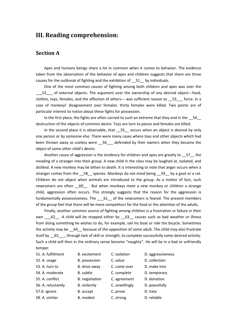 2015上海市闵行区高三英语二模卷试题及答案.docx_第3页