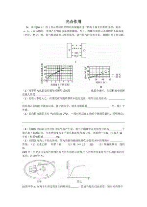 山東高三一模生物試題選光合作用.docx