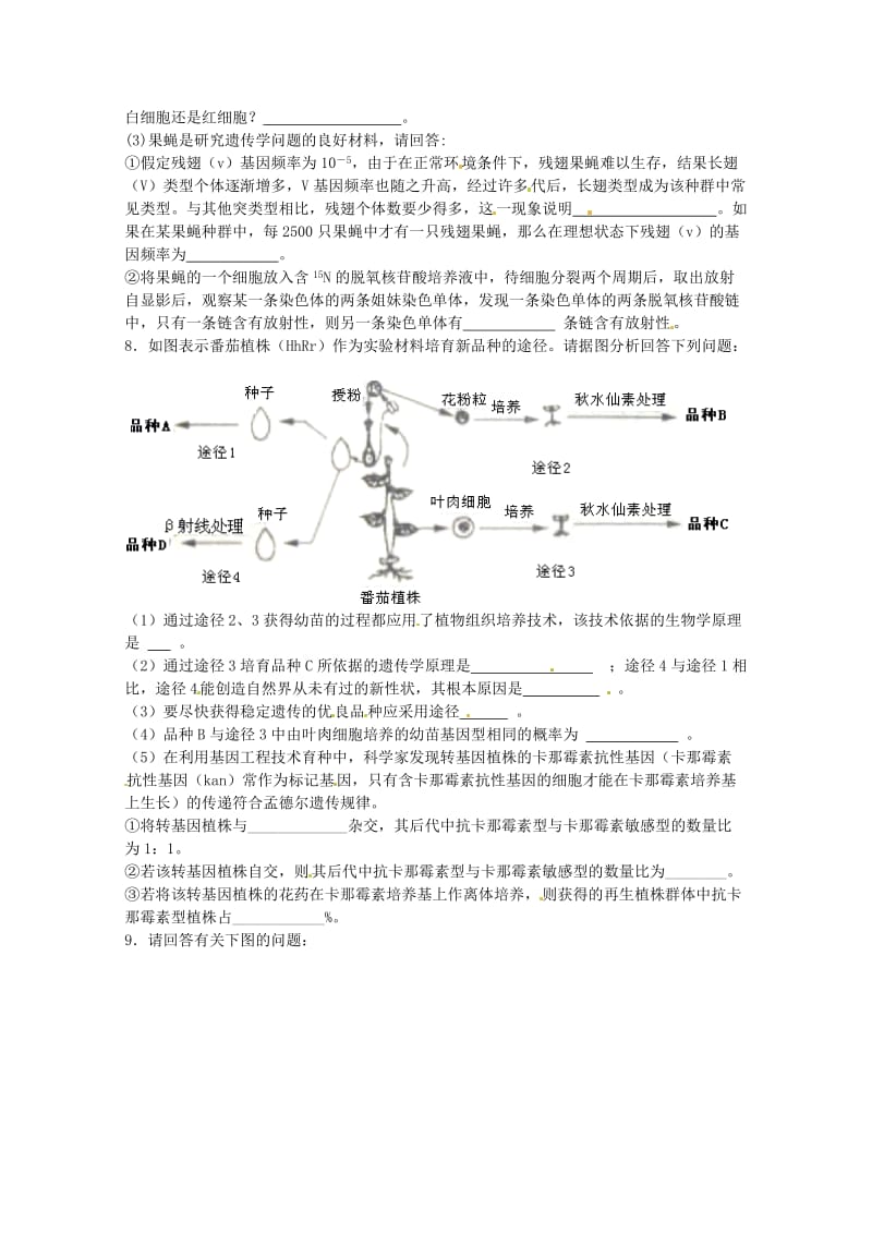 天津市天津一中2012届高三第三次月考生物试题.doc_第3页