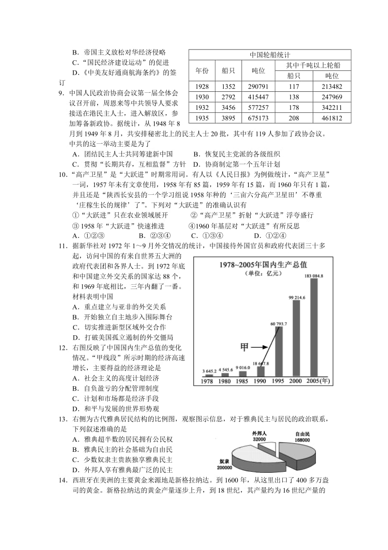 2013年高考江苏(历史)精排稿.doc_第2页