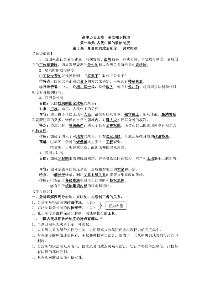 高中历史必修一基础知识梳理(人教版).doc_第1页