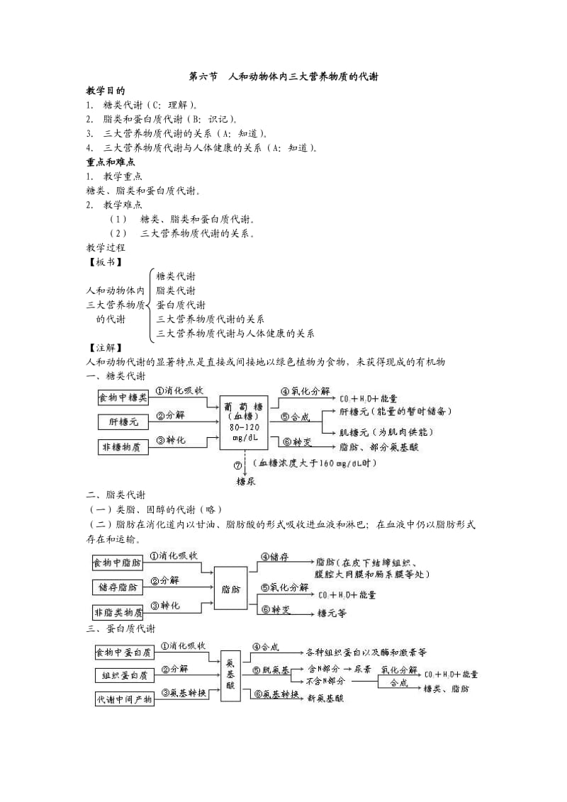 高中生物必修一人和动物体内三大营养物质的代谢.doc_第1页