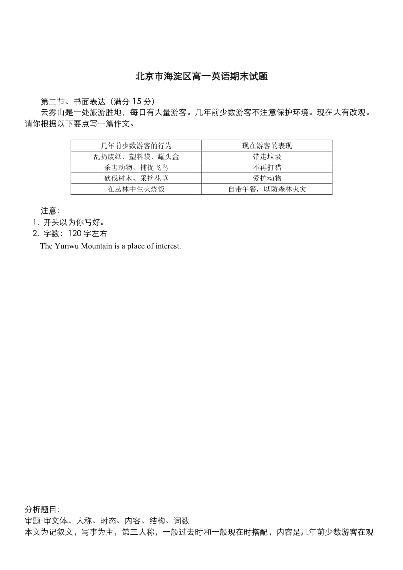 高一英语写作真题讲义.doc_第1页