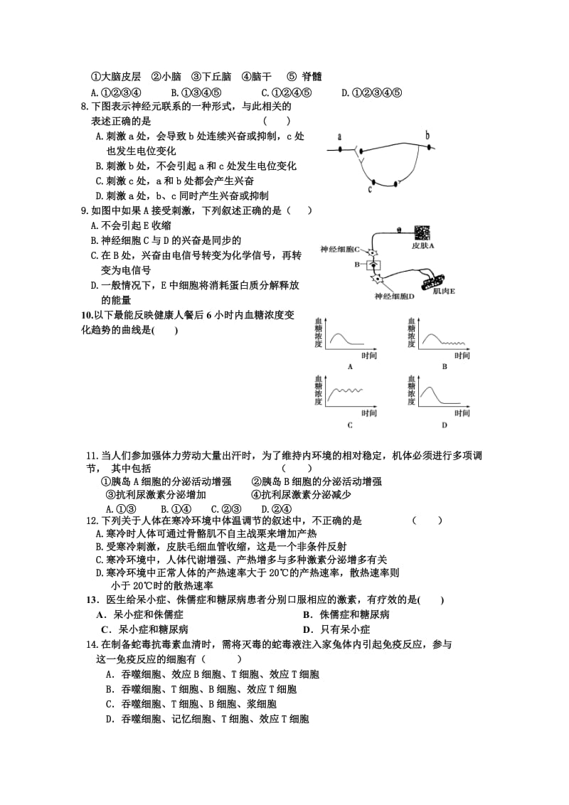 高中生物必修3复习题及答案.doc_第2页