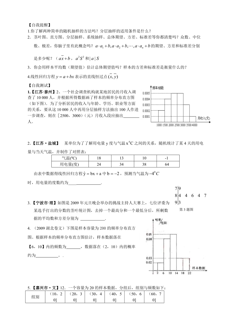 赣马高级中学2011届高三考点突破专题十一概率统计.doc_第3页