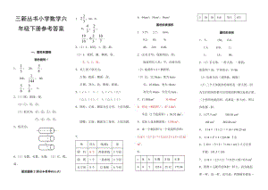 三新丛书2010春季小学数学6年级(下)答案.doc