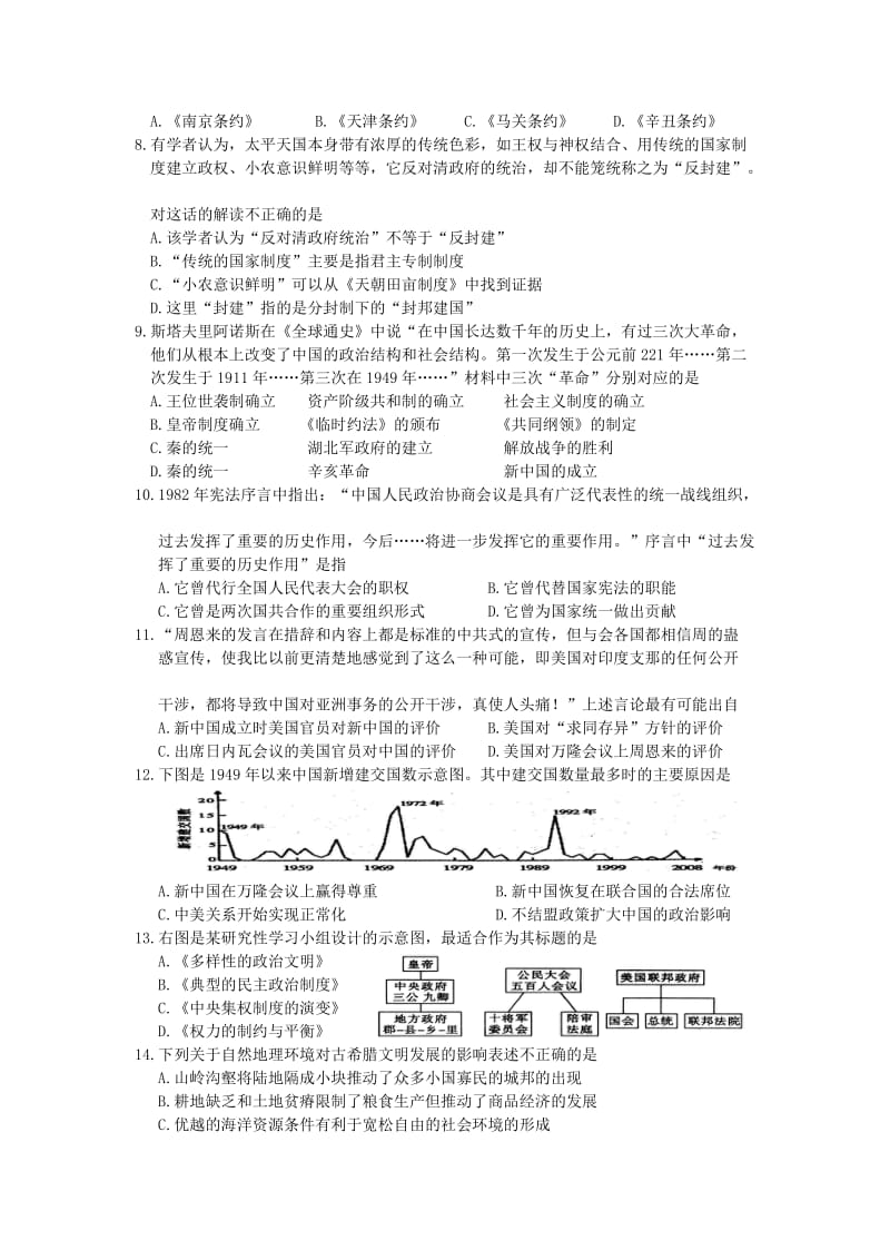 高二学业水平测试历史模拟卷.doc_第2页