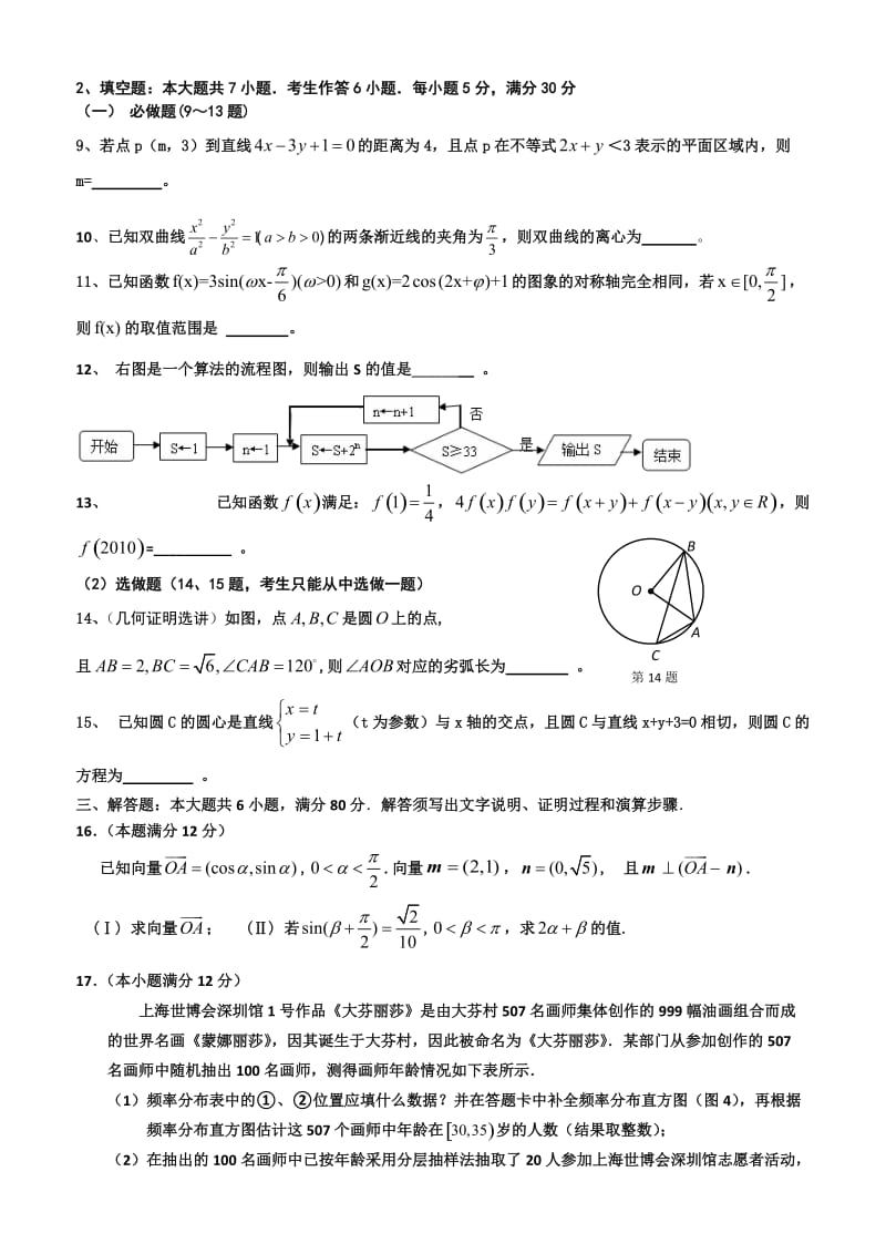 高三理科数学月考卷之一.doc_第2页