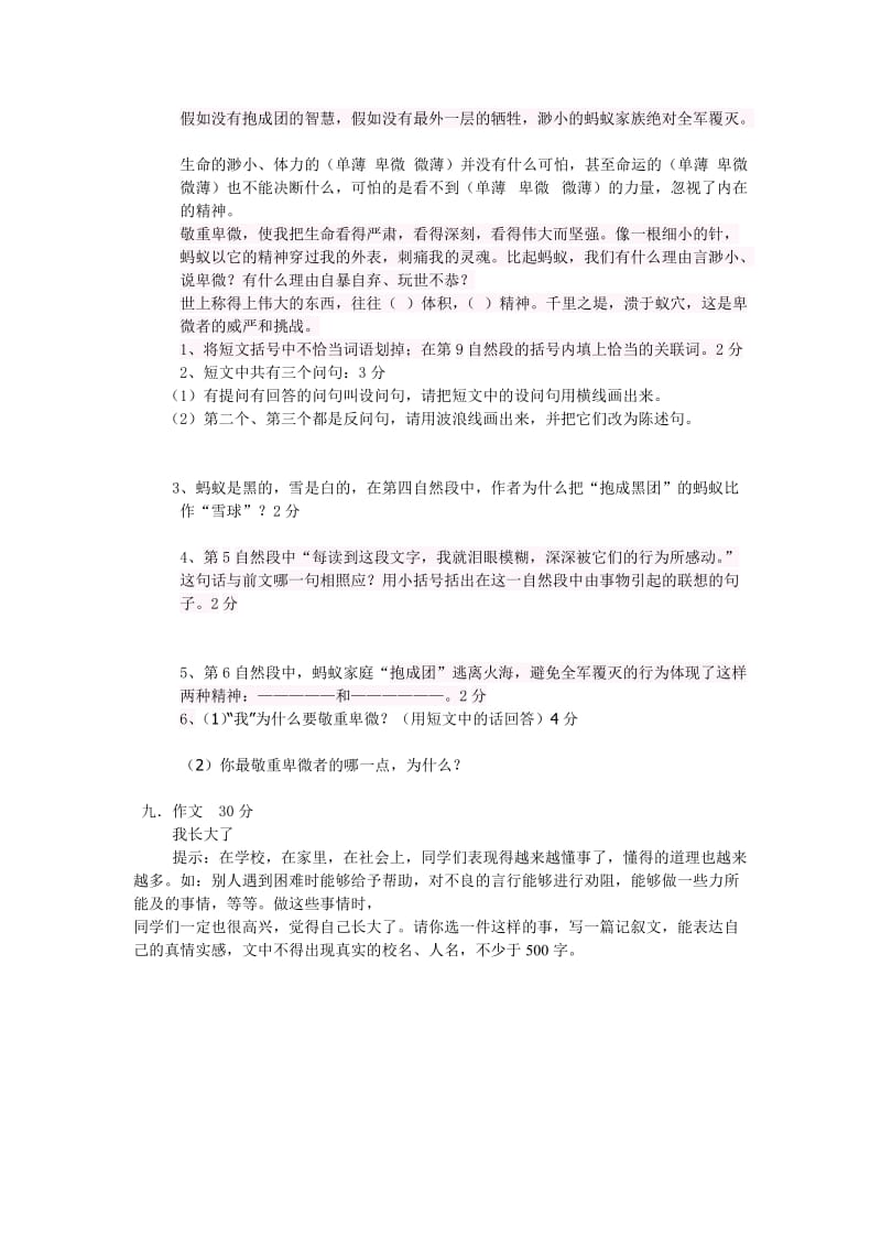 六年级语文期中测试卷成永红.doc_第3页