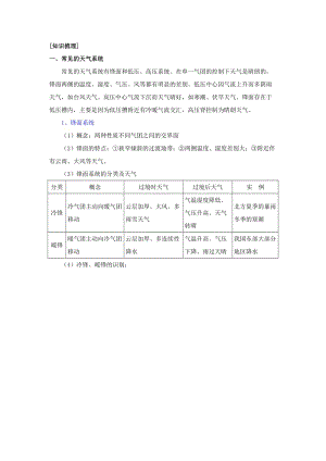 高中地理專題三天氣與氣候教案.doc