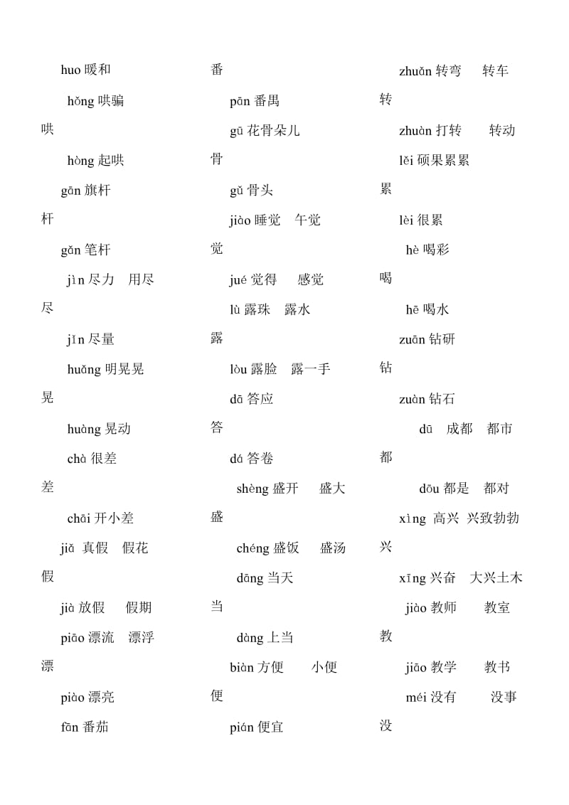 二年级语文第二学期多音字复习资料.doc_第2页