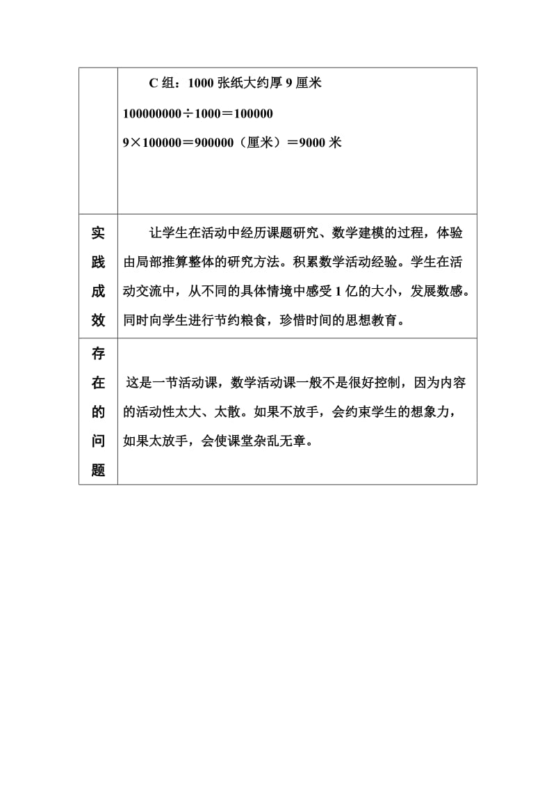 四年级数学实践教学总结表格模板.doc_第2页