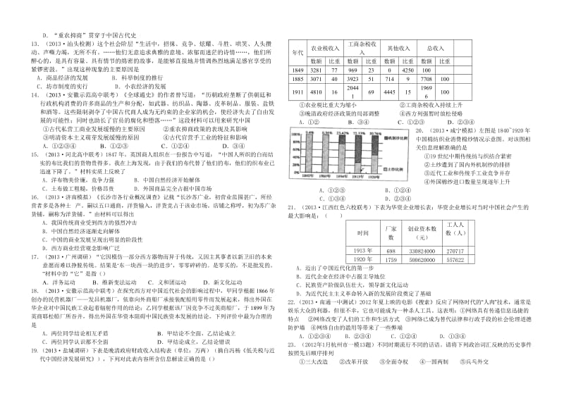 高三历史第一次质量检测(必修二专题.doc_第2页