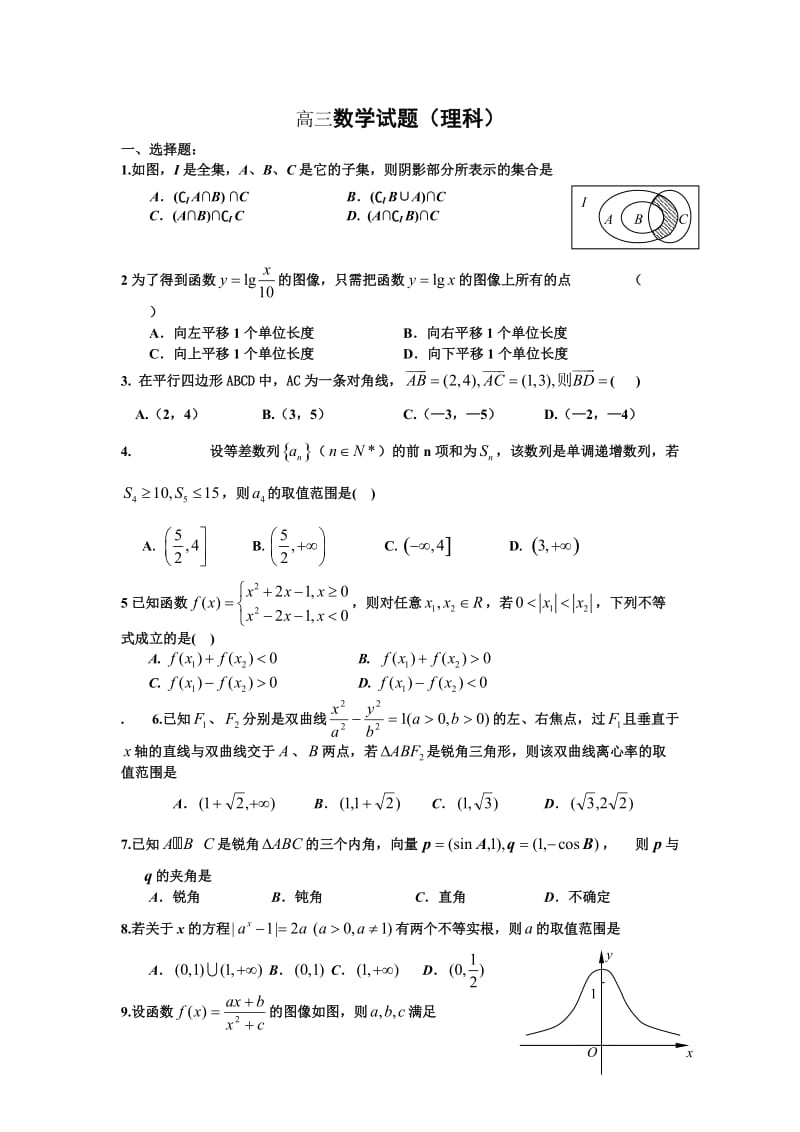 高三一轮数学月考试题.doc_第1页