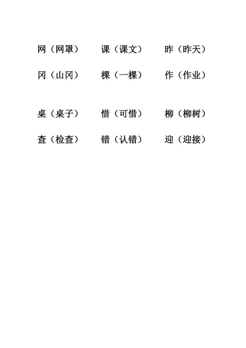 S版语文二年级下册第一单元拼音、组词.doc_第3页