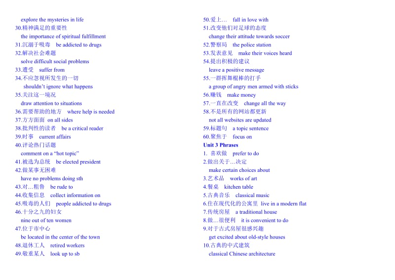 高二英语上学期模块5词组复习.doc_第3页