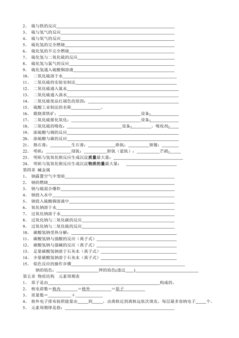 高三化学须掌握的方程式及基础知识点回顾.doc_第2页