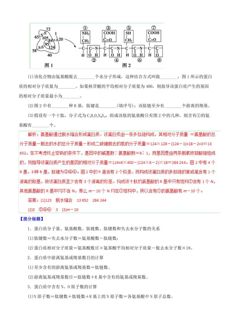 高考生物热点题型和提分籍秘专题03蛋白质与核酸(解析版).doc_第3页