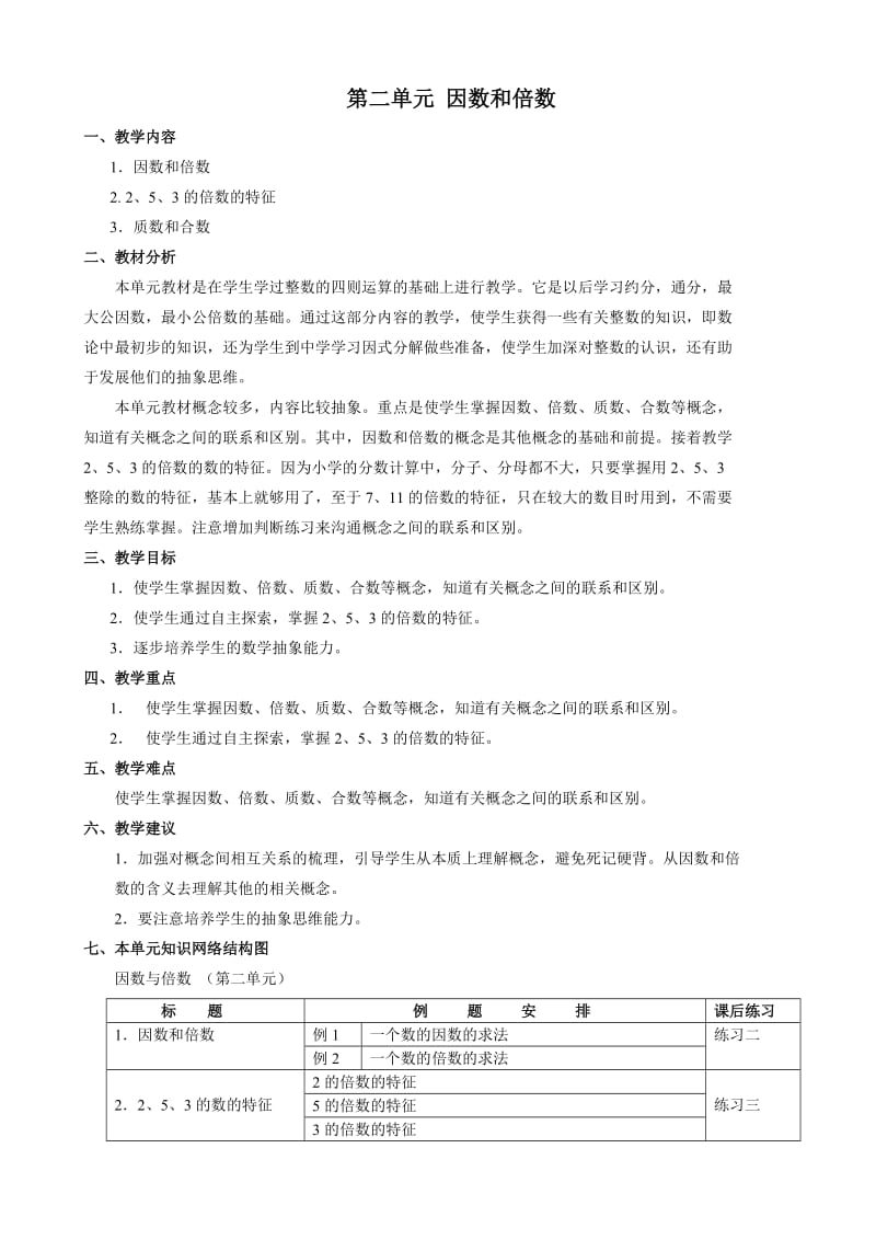 人教版五年级下册第二单元教学设计.doc_第1页