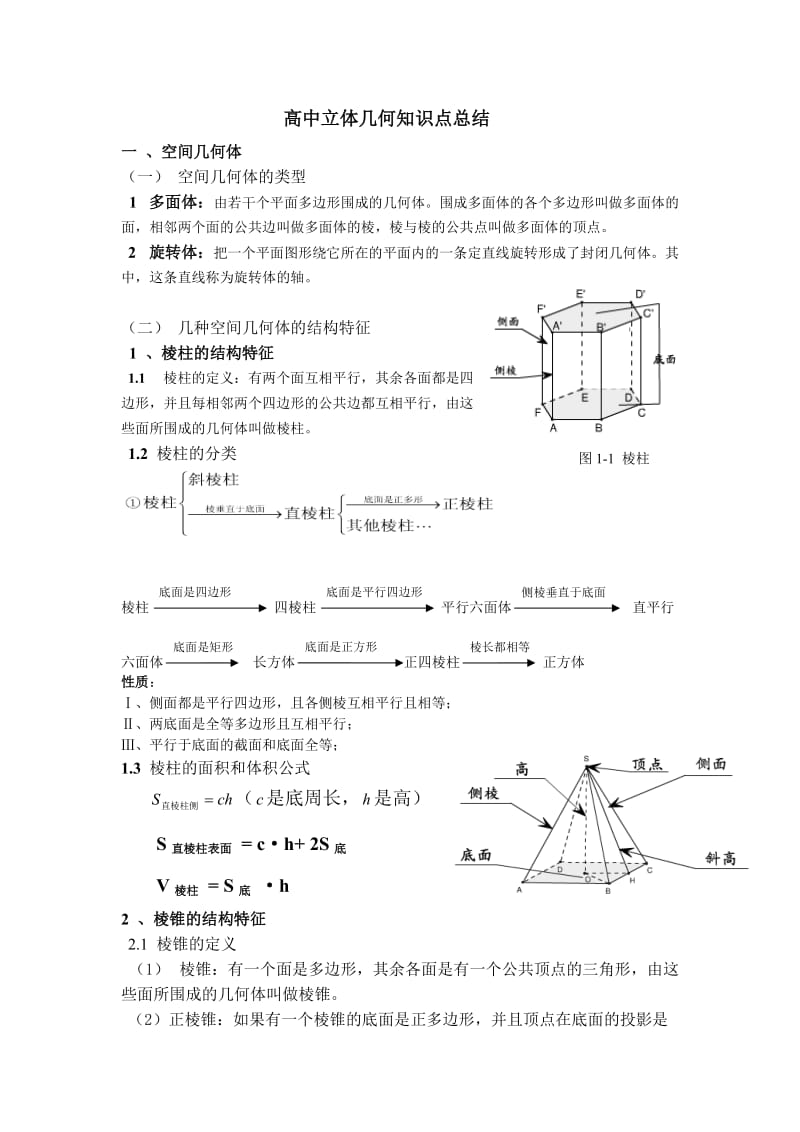 高中立体几何知识总点结.doc_第1页