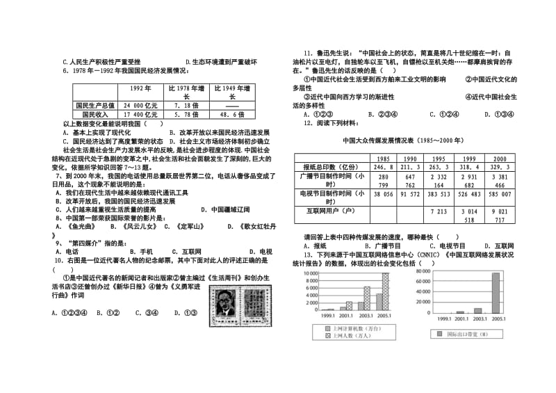 高一历史必修二第三次月考试题.doc_第2页