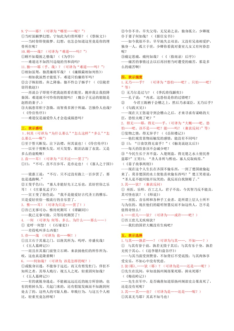 高中常见文言文固定格式(翻译版).doc_第2页