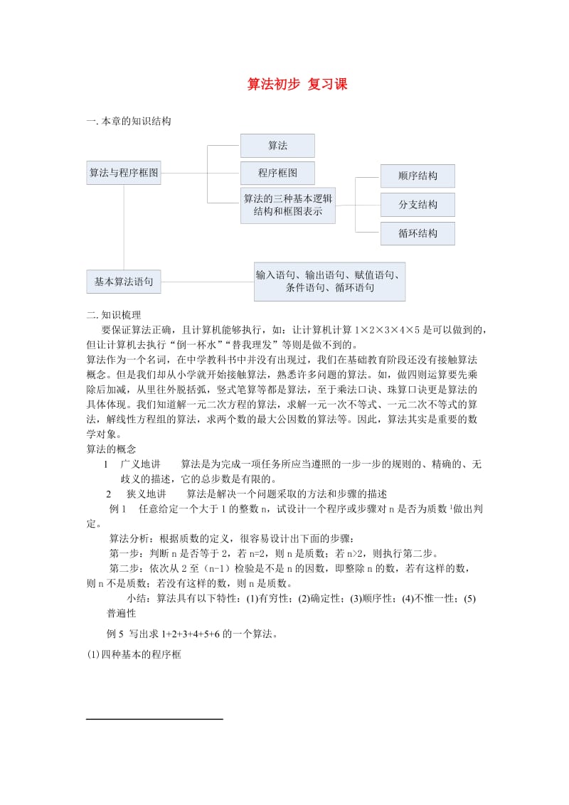 高中数学《算法初步复习课》教案新人教版必修.doc_第1页