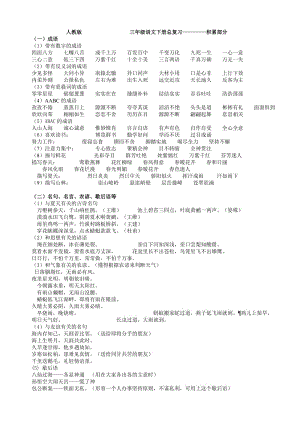 人教版人教版三年級語文下冊總復(fù)習(xí)積累部分.doc