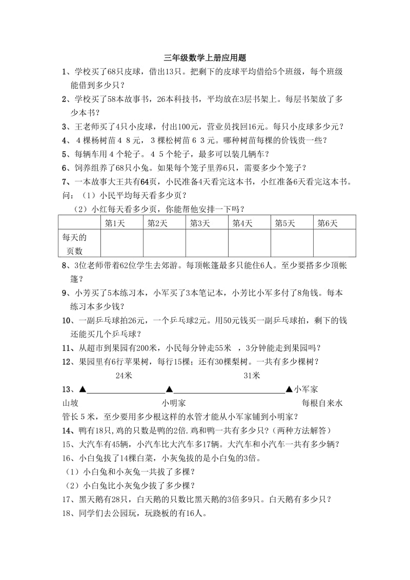 三年级数学上册应用题.doc_第1页