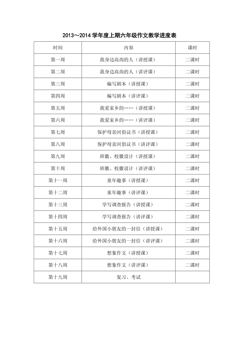 六年级语文作文品德教学进度表.doc_第2页