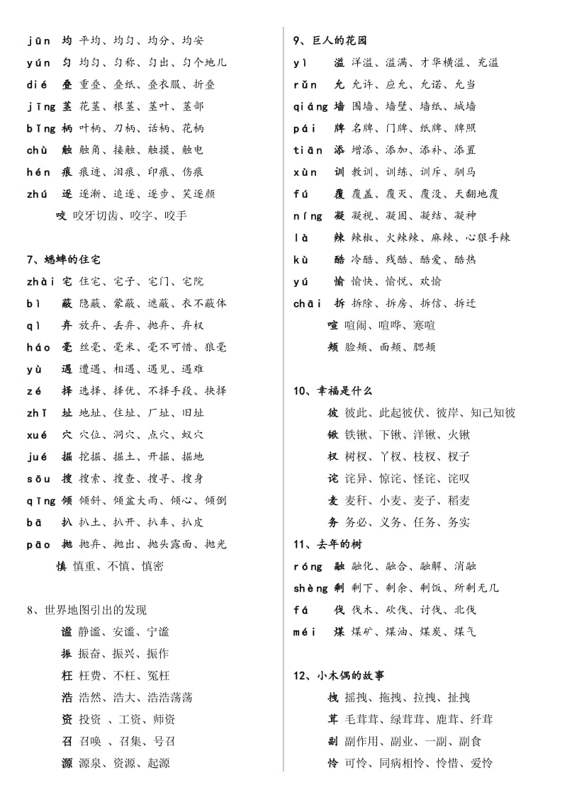 四年级上册要求会写和会认的的生字组词.doc_第2页