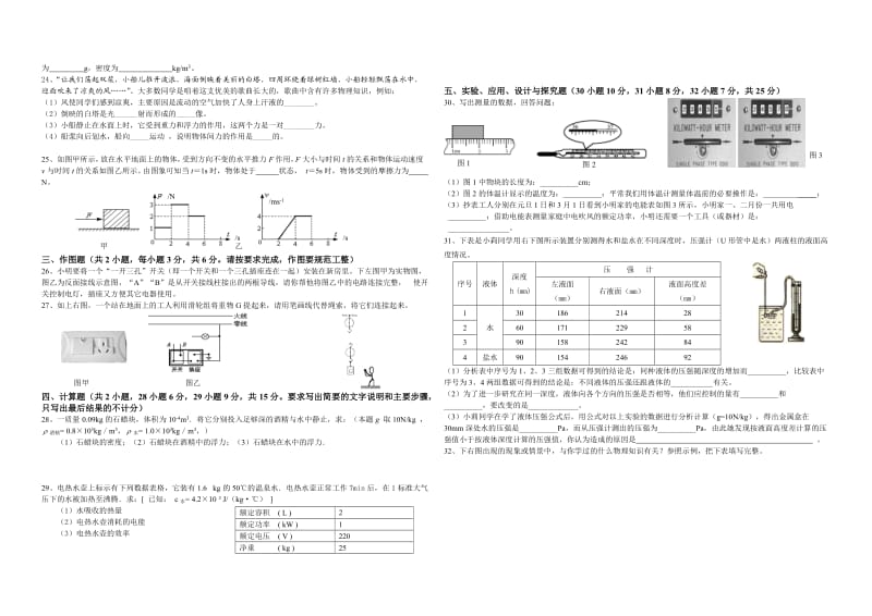 2010年物理中考模拟试卷二.doc_第2页