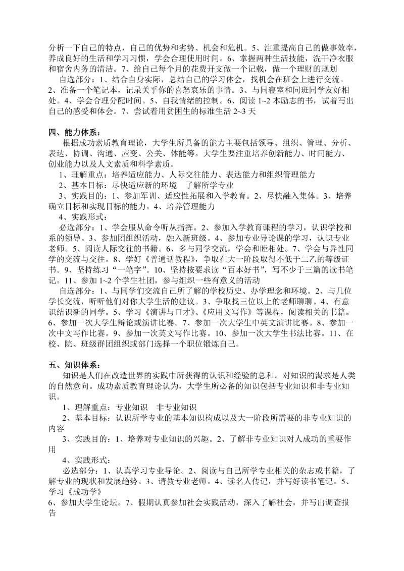 大学一年级成功素质的基本内容及要求.doc_第2页