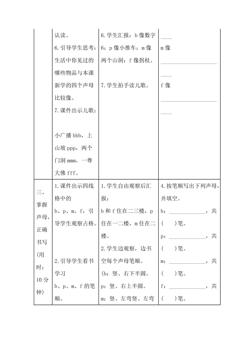 部编新人教版一年级语文上册bpmf导学案.doc_第3页