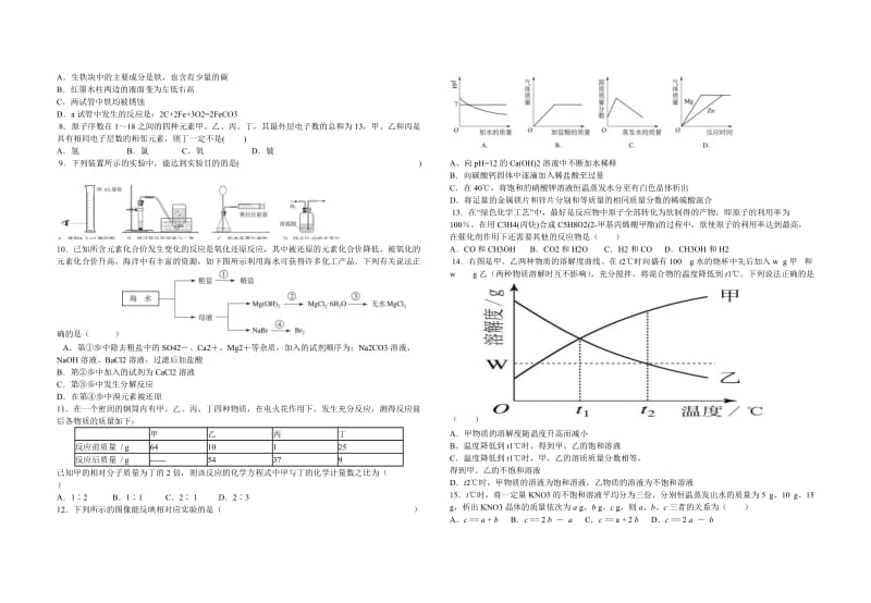 2010年天原杯全国初中学生化学竞赛复赛试题(含答案).doc_第2页