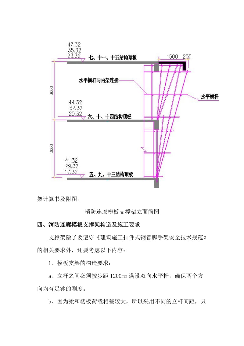 消防连廊悬挑板模板支撑架方案.docx_第2页